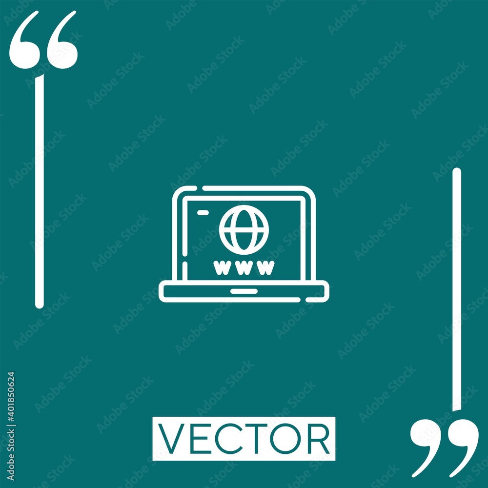 Poster internet vector icon linear icon. editable stroked line