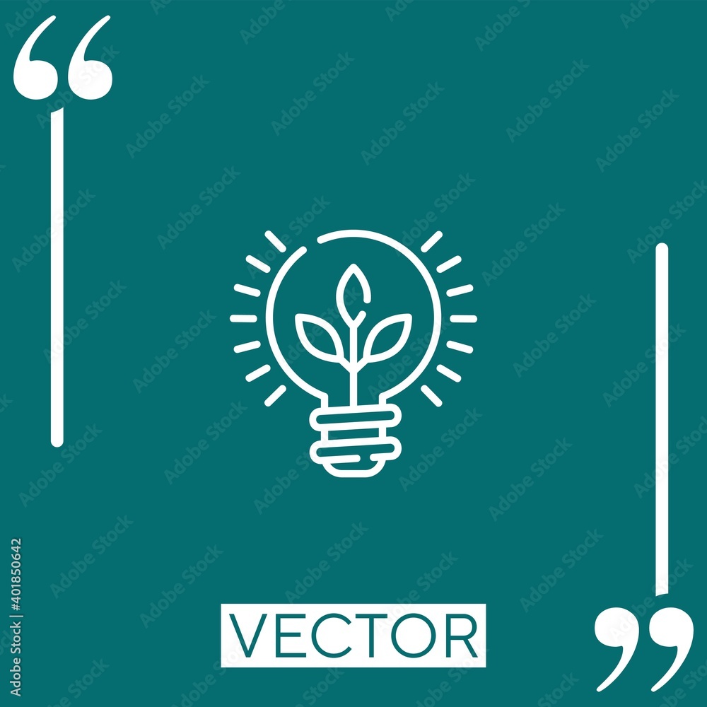 Poster lightbulb vector icon linear icon. editable stroked line