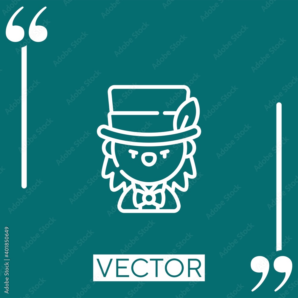 Poster mad hatter vector icon linear icon. editable stroked line