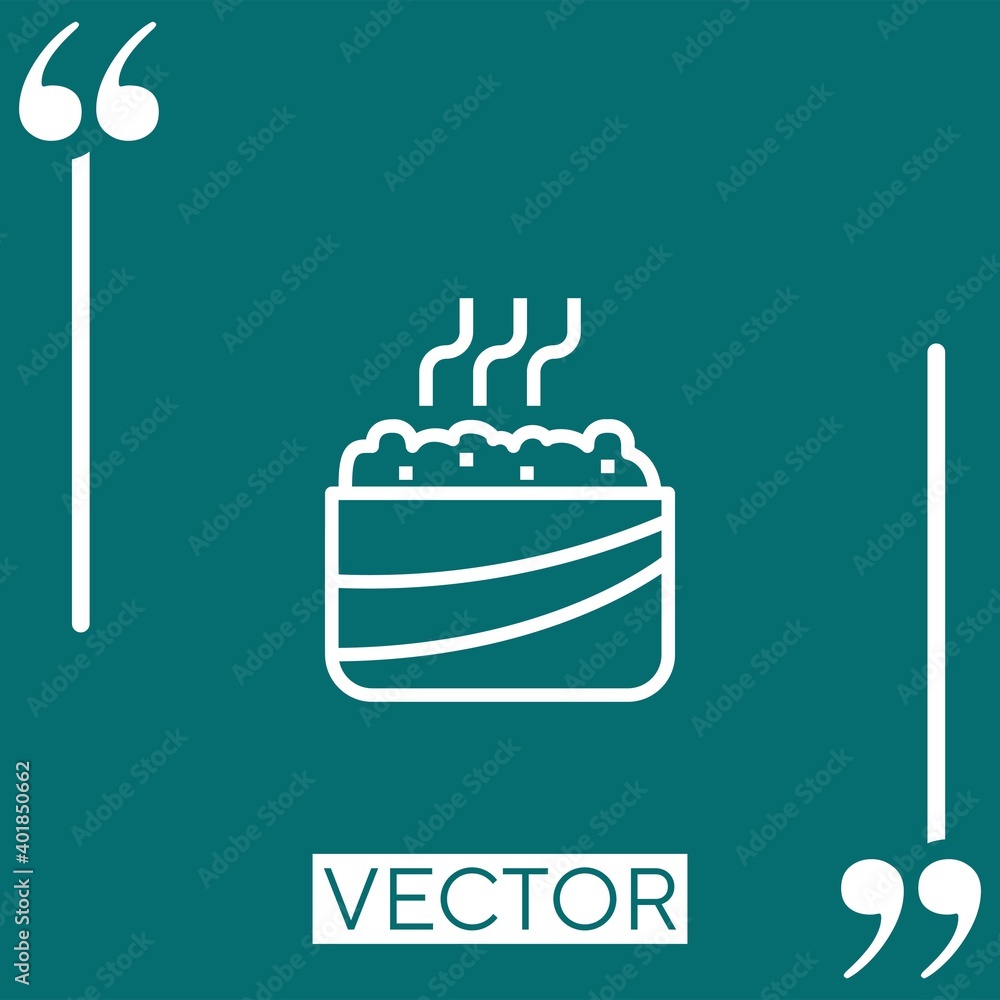 Poster mashed potatoes vector icon linear icon. editable stroked line
