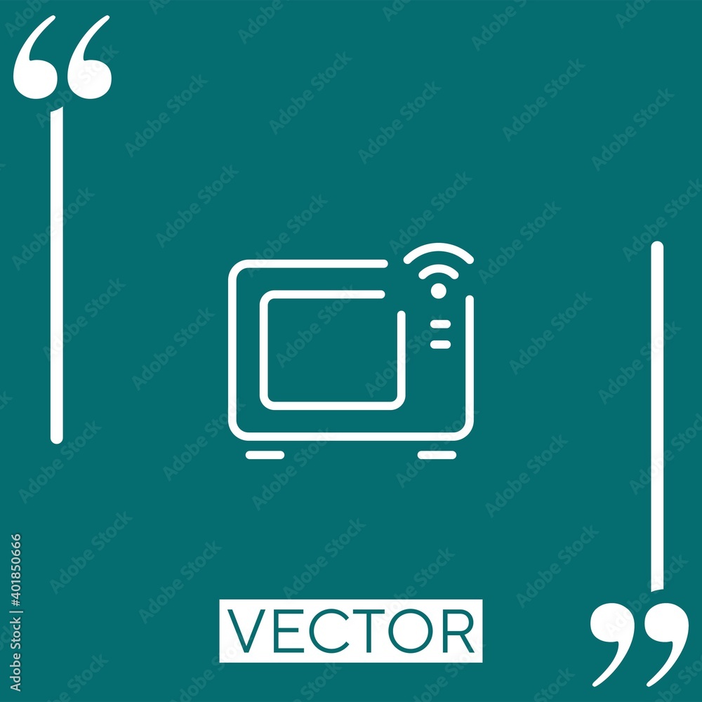 Poster microwave vector icon linear icon. editable stroked line