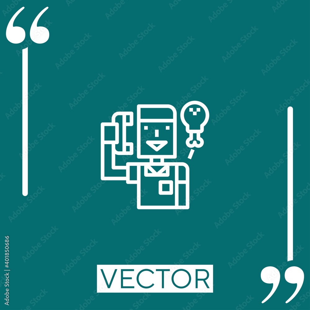 Poster order food vector icon linear icon. editable stroked line