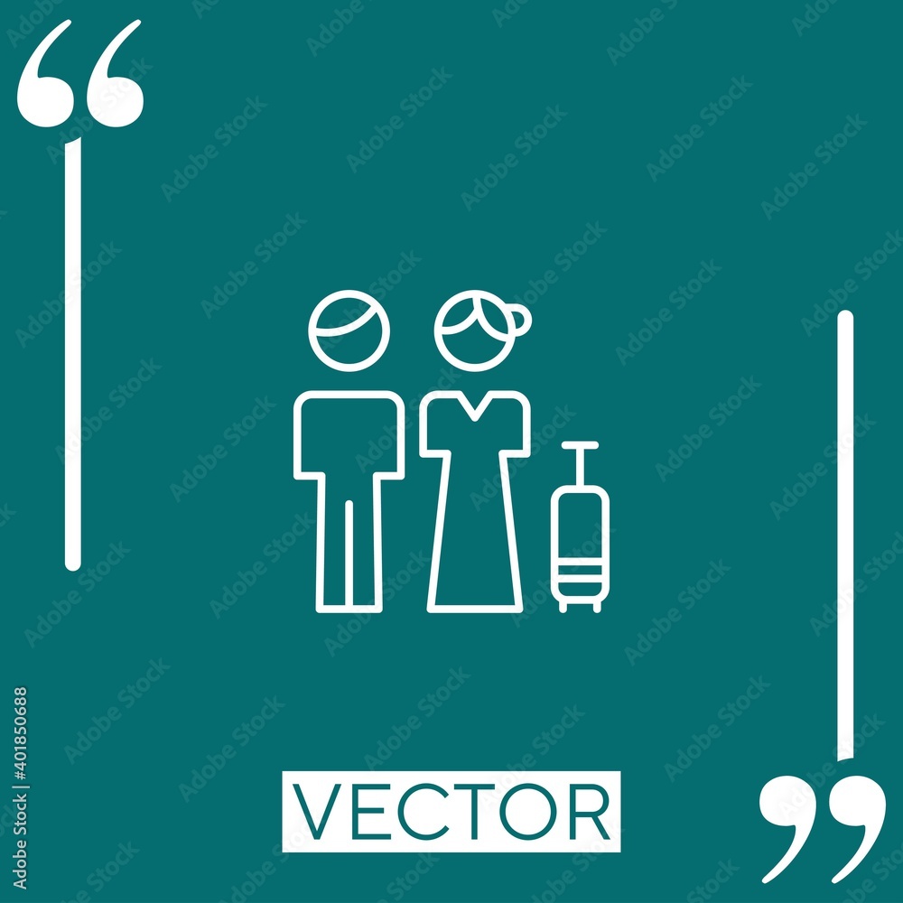 Poster passenger vector icon linear icon. editable stroked line