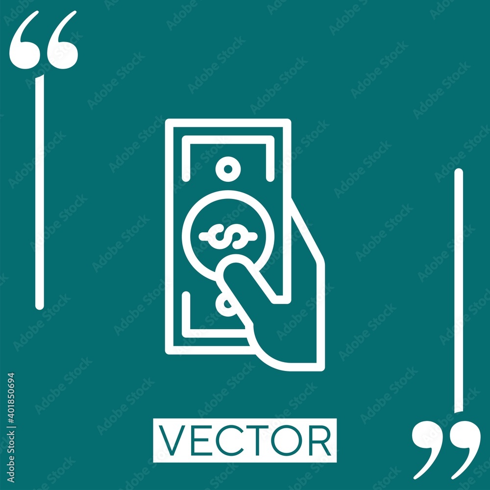Poster paying vector icon linear icon. editable stroked line