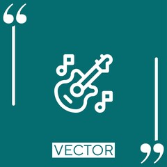 guitar vector icon Linear icon. Editable stroked line