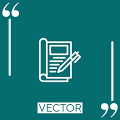 journal vector icon Linear icon. Editable stroked line