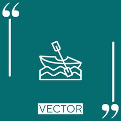 kayak vector icon Linear icon. Editable stroked line