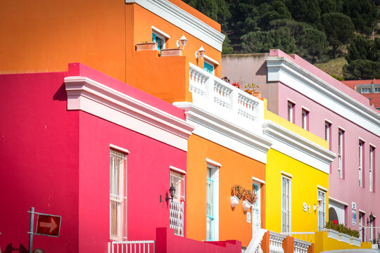 colorful houses of Bo-Kaap neighbourhood, cape town, south africa