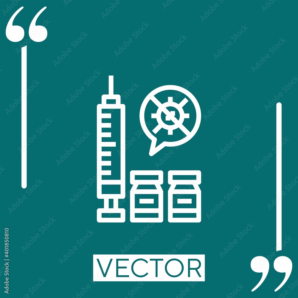 Poster vaccine vector icon linear icon. editable stroked line