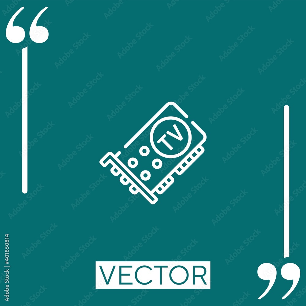 Poster video card vector icon linear icon. editable stroked line