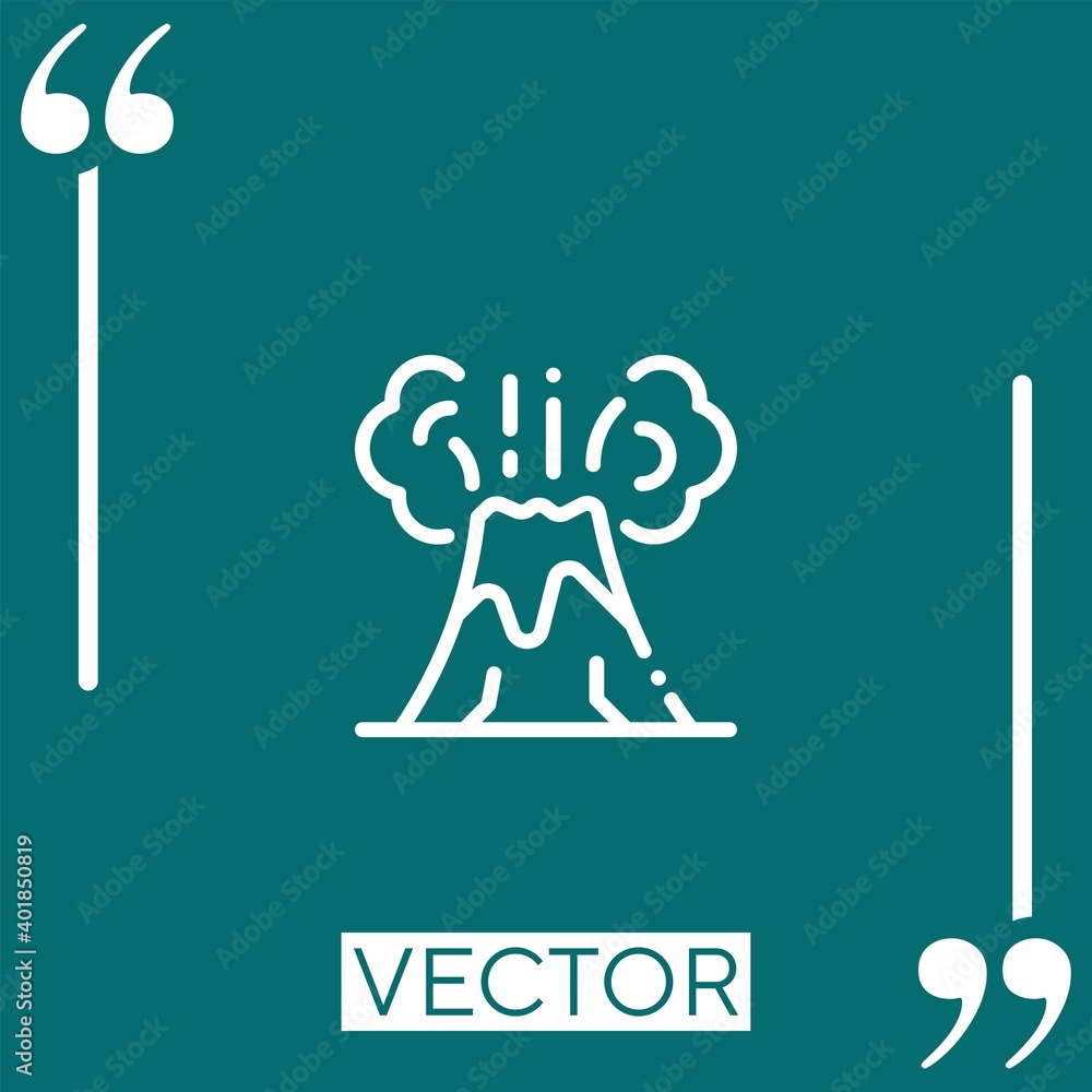 Poster volcano vector icon linear icon. editable stroked line