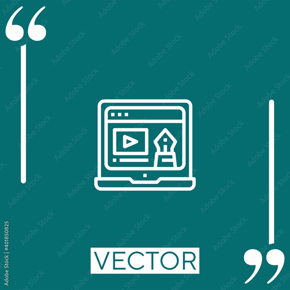 Aufkleber website vector icon linear icon. editable stroked line