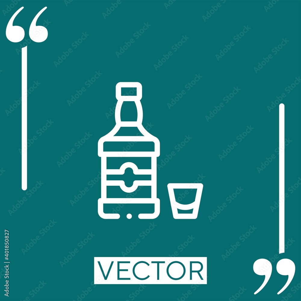 Poster whiskey vector icon linear icon. editable stroked line