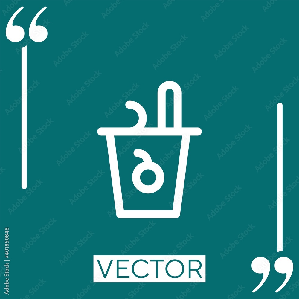 Poster yogurt vector icon linear icon. editable stroked line