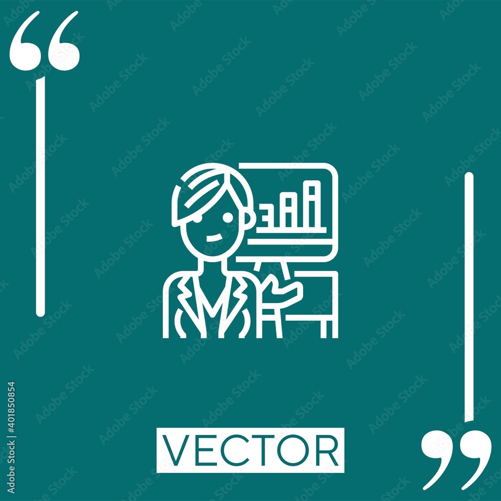 Poster analysis vector icon linear icon. editable stroked line