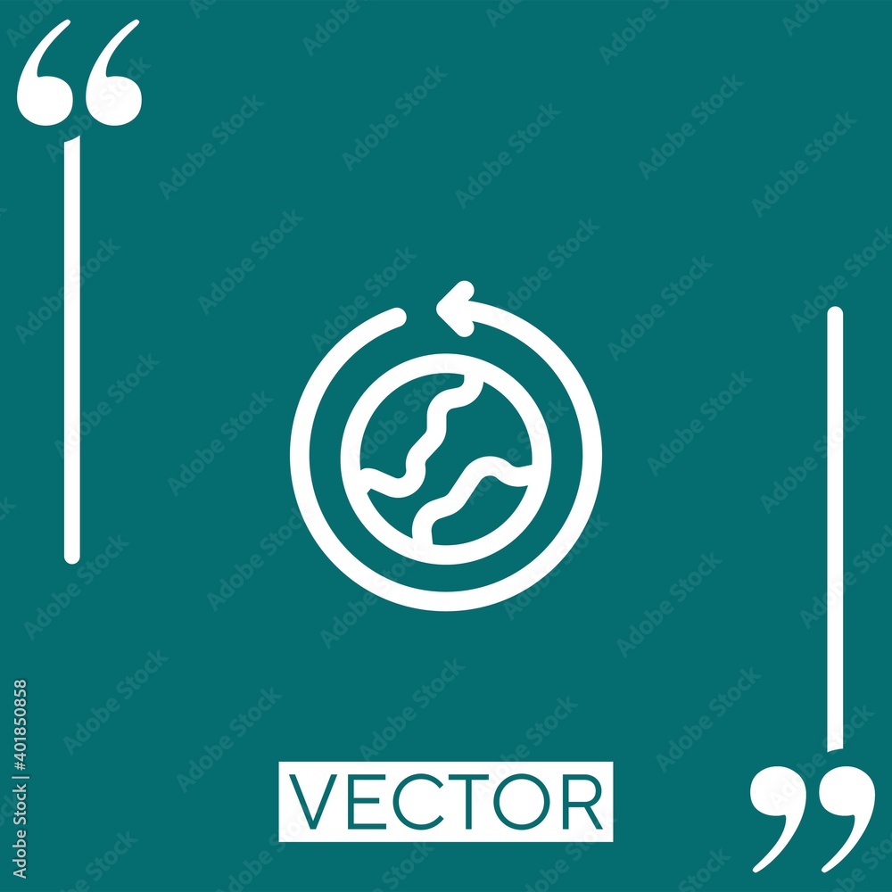Poster around the world vector icon linear icon. editable stroked line