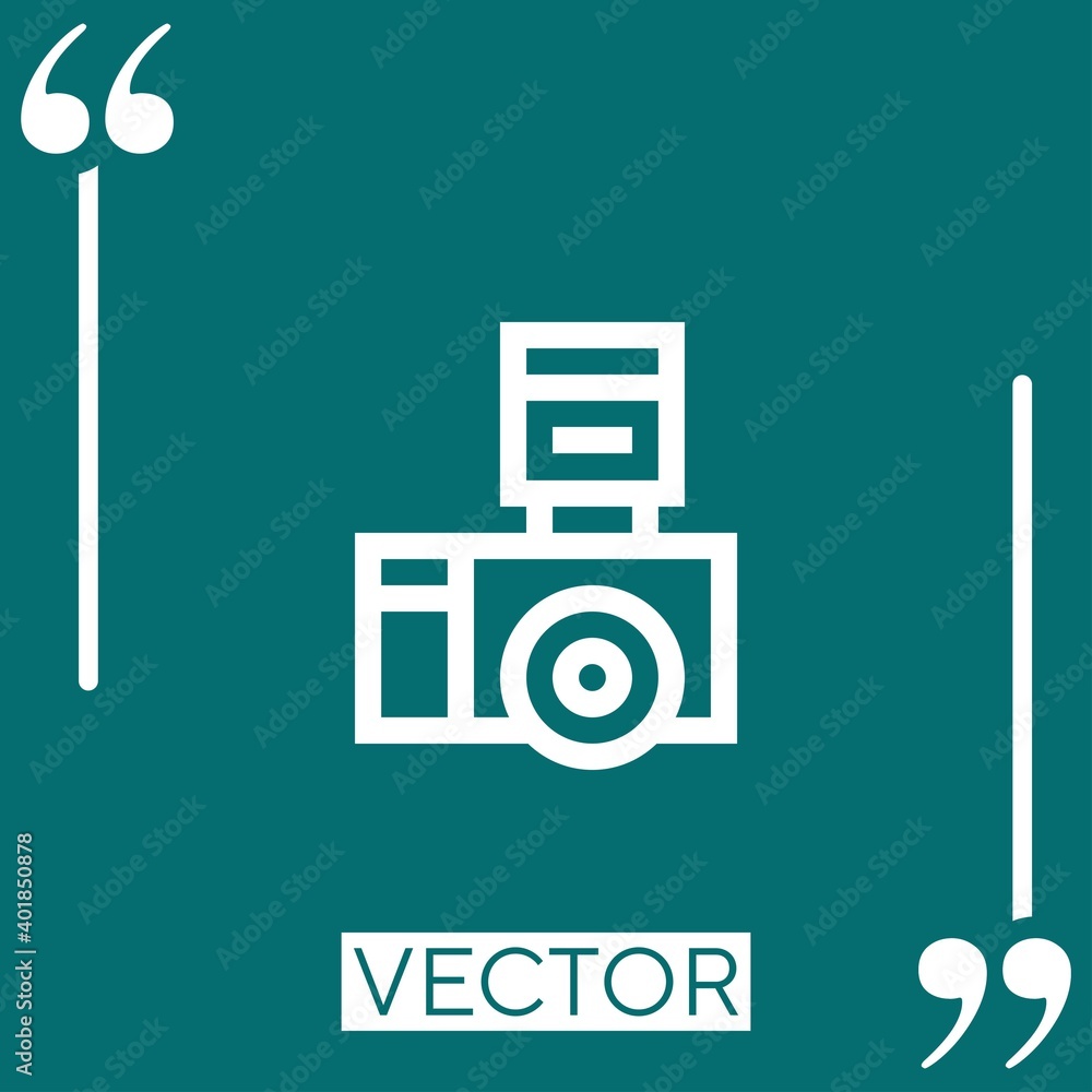 Poster camera vector icon linear icon. editable stroked line