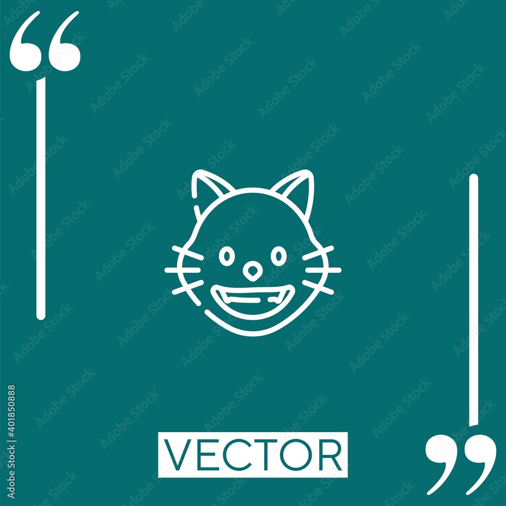 Poster cat vector icon linear icon. editable stroked line