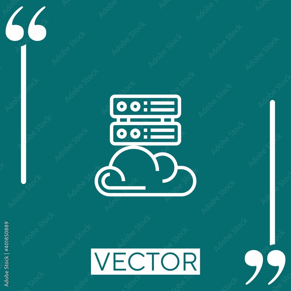 Poster cloud storage vector icon linear icon. editable stroked line