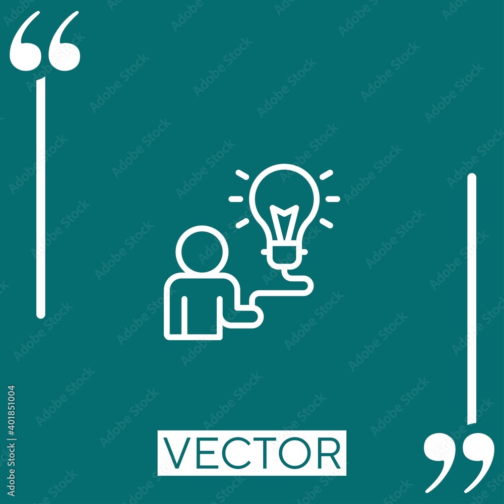 Poster lightbulb vector icon linear icon. editable stroked line