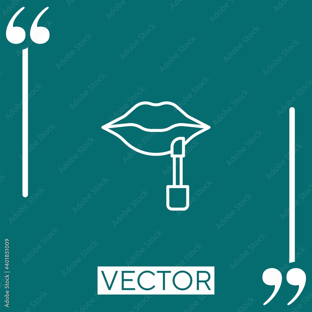 Poster lip gloss vector icon linear icon. editable stroked line