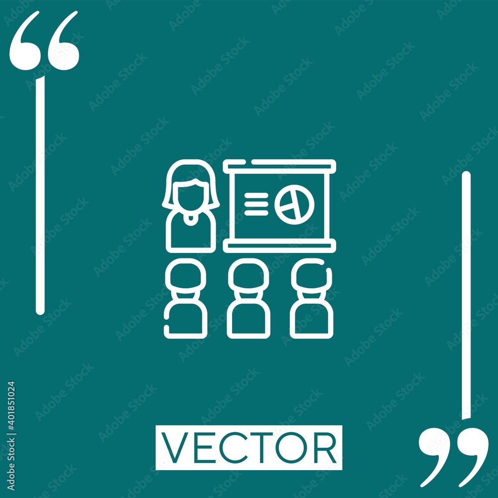Poster meeting vector icon linear icon. editable stroked line