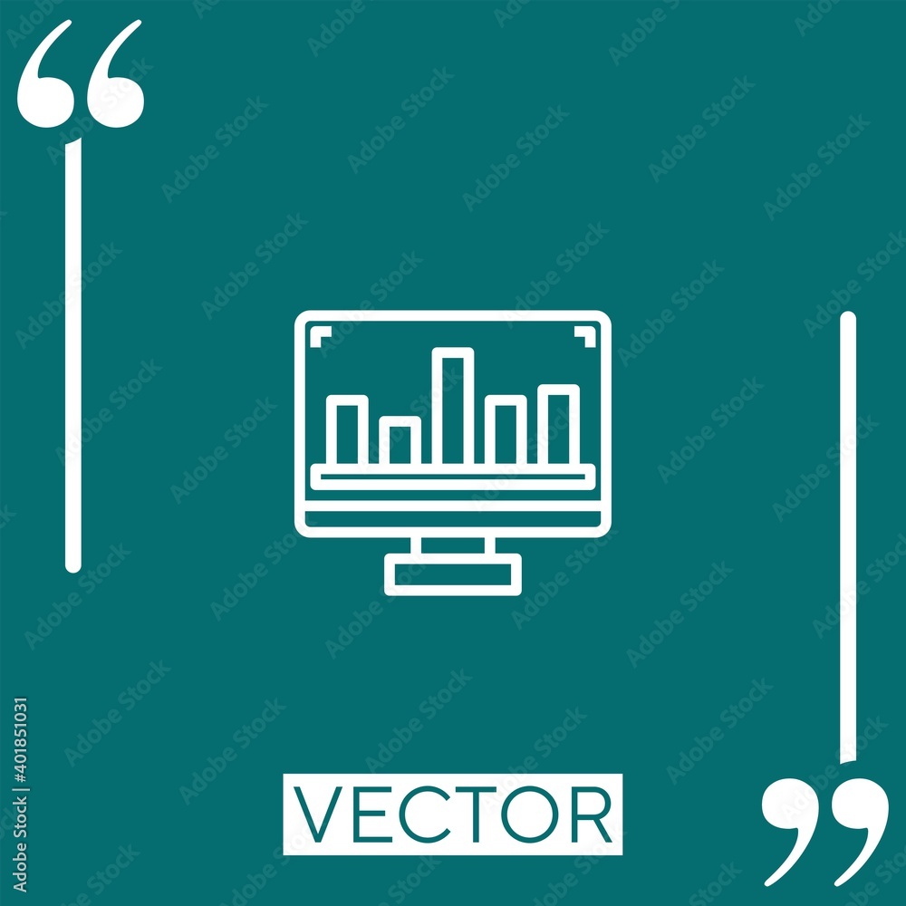 Poster monitor vector icon linear icon. editable stroked line