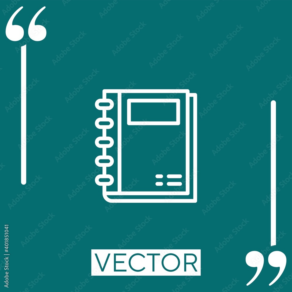 Poster notebook vector icon linear icon. editable stroked line