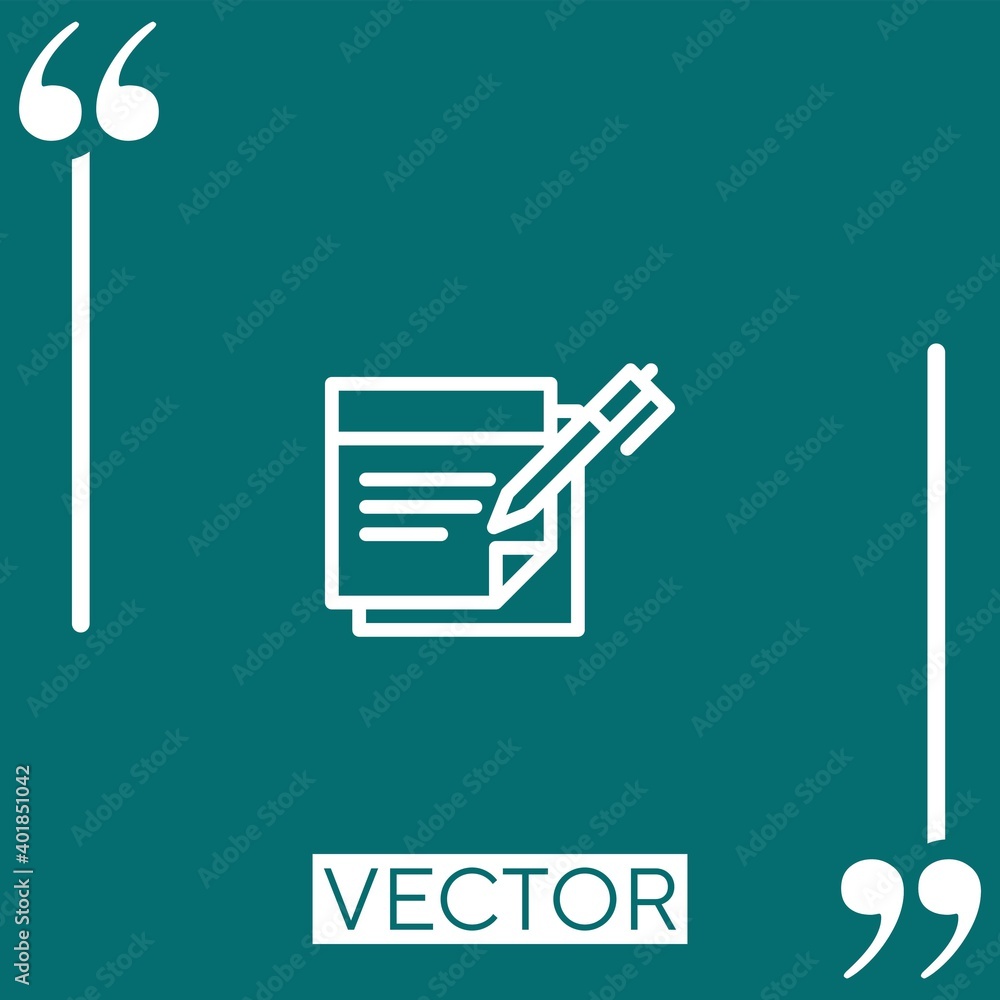 Poster notes vector icon Linear icon. Editable stroked line