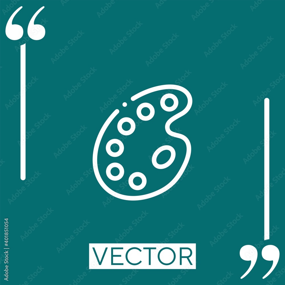 Poster paint palette vector icon linear icon. editable stroked line
