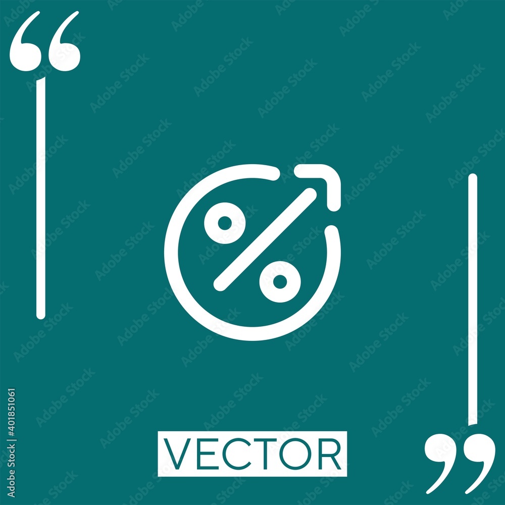 Poster percentage vector icon linear icon. editable stroked line