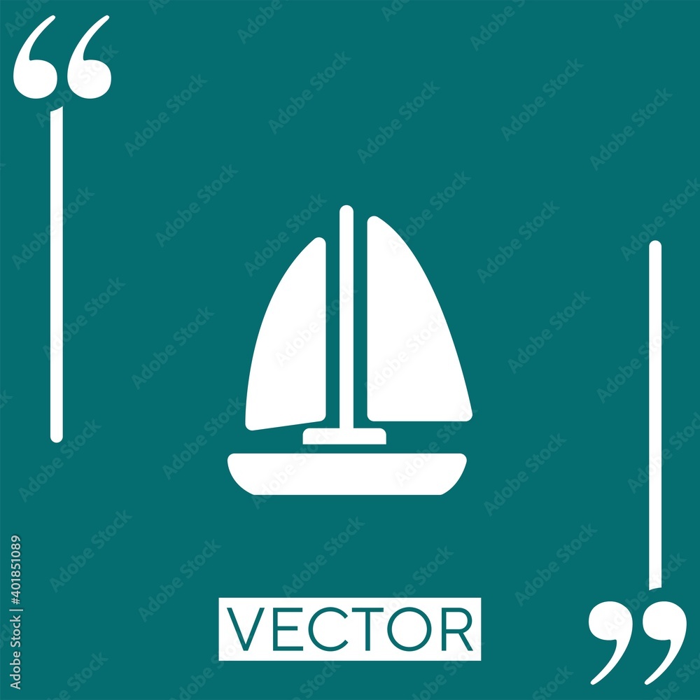 Poster sailboat vector icon linear icon. editable stroked line