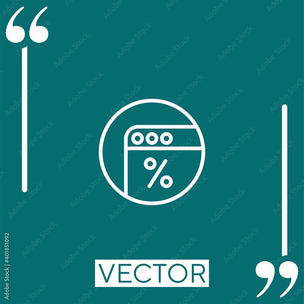 Poster sales vector icon linear icon. editable stroked line