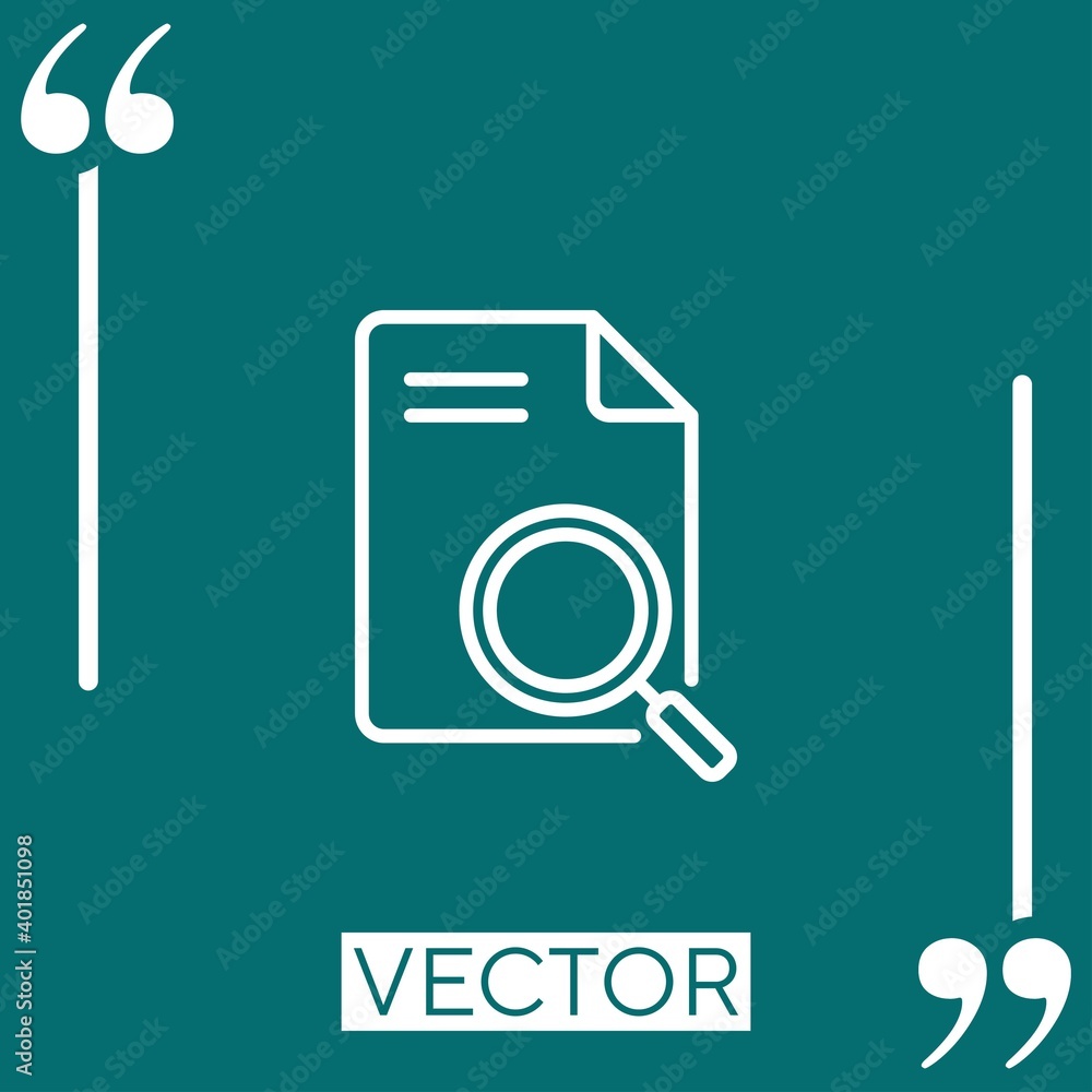 Poster search vector icon linear icon. editable stroked line