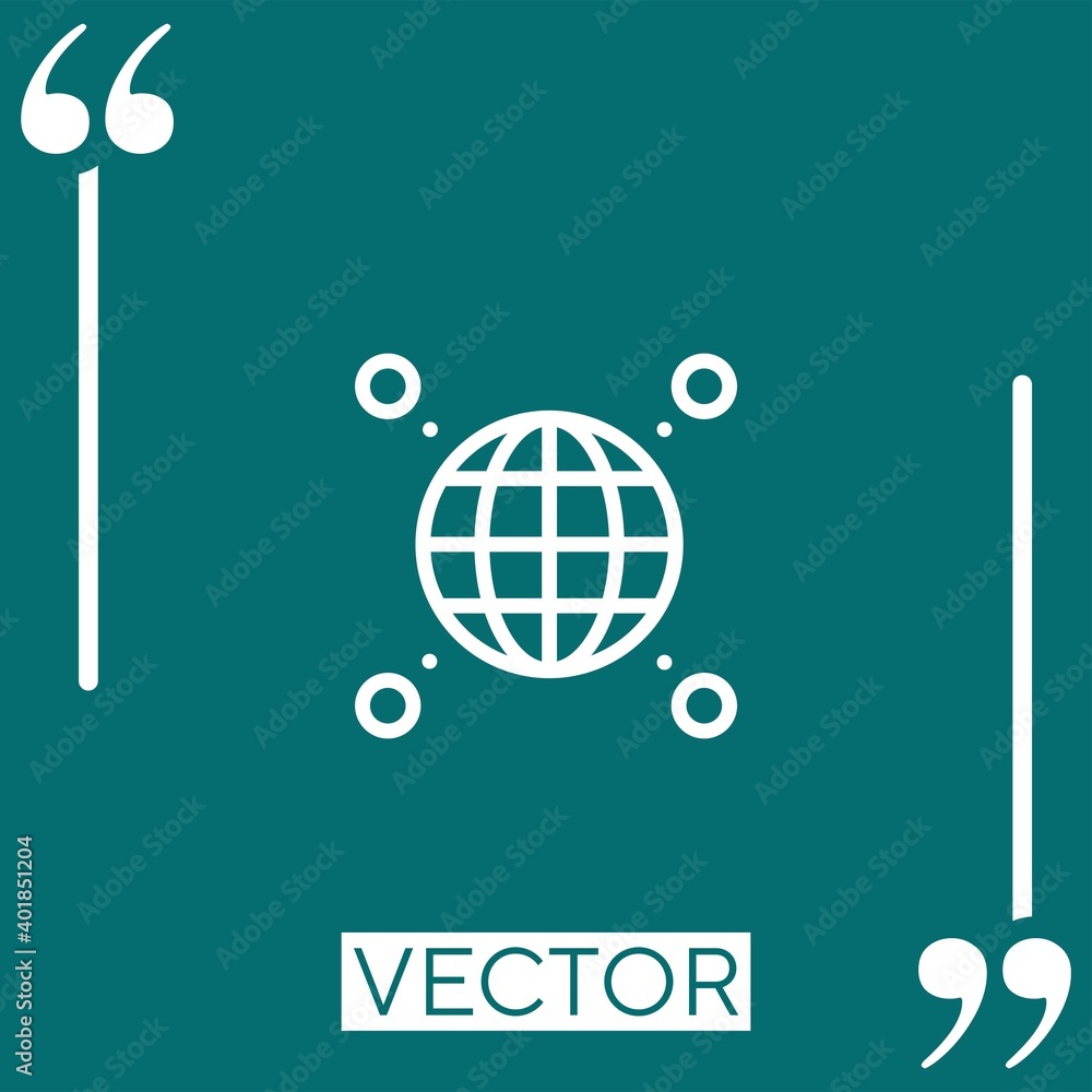 Poster worldwide vector icon linear icon. editable stroked line