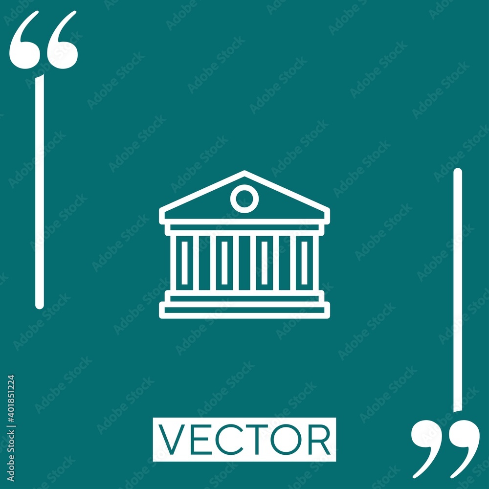 Poster bank vector icon linear icon. editable stroked line