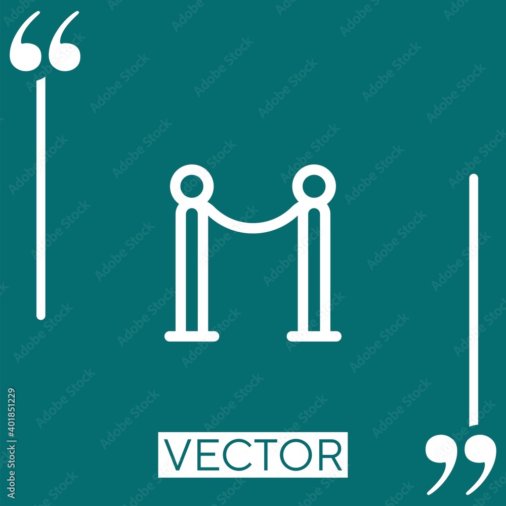 Poster barrier vector icon linear icon. editable stroked line