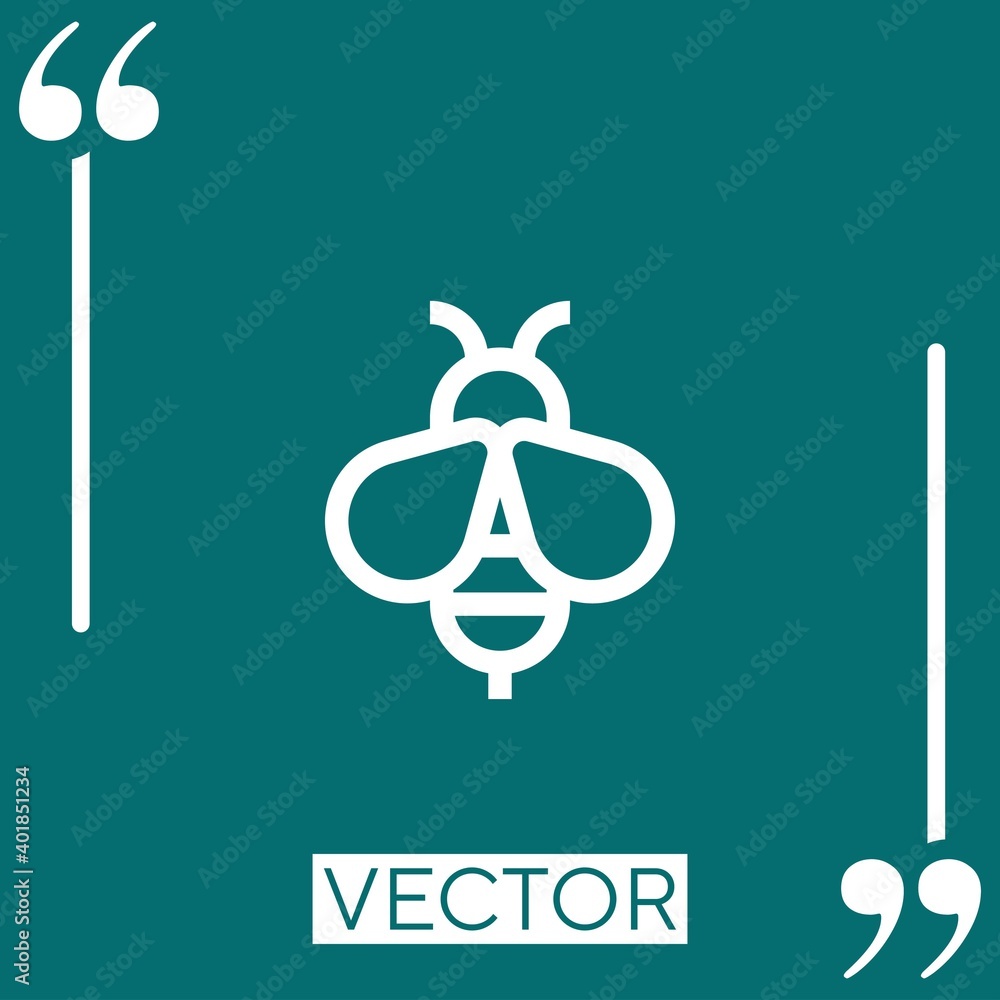 Poster bee vector icon linear icon. editable stroked line