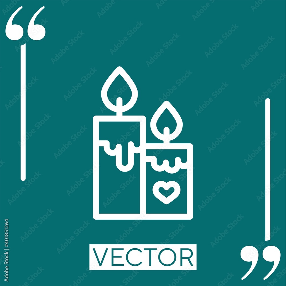 Poster candles vector icon linear icon. editable stroked line