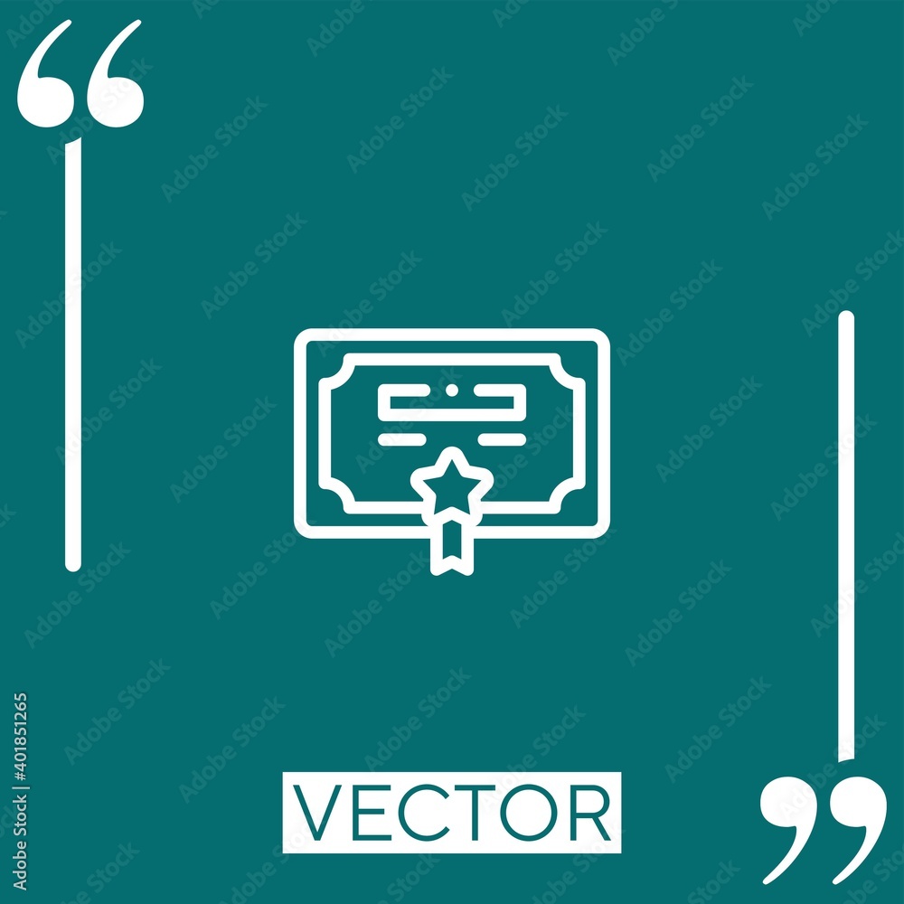 Poster certificate vector icon linear icon. editable stroked line
