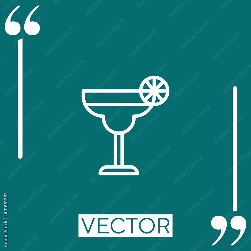 Poster cocktail vector icon linear icon. editable stroked line