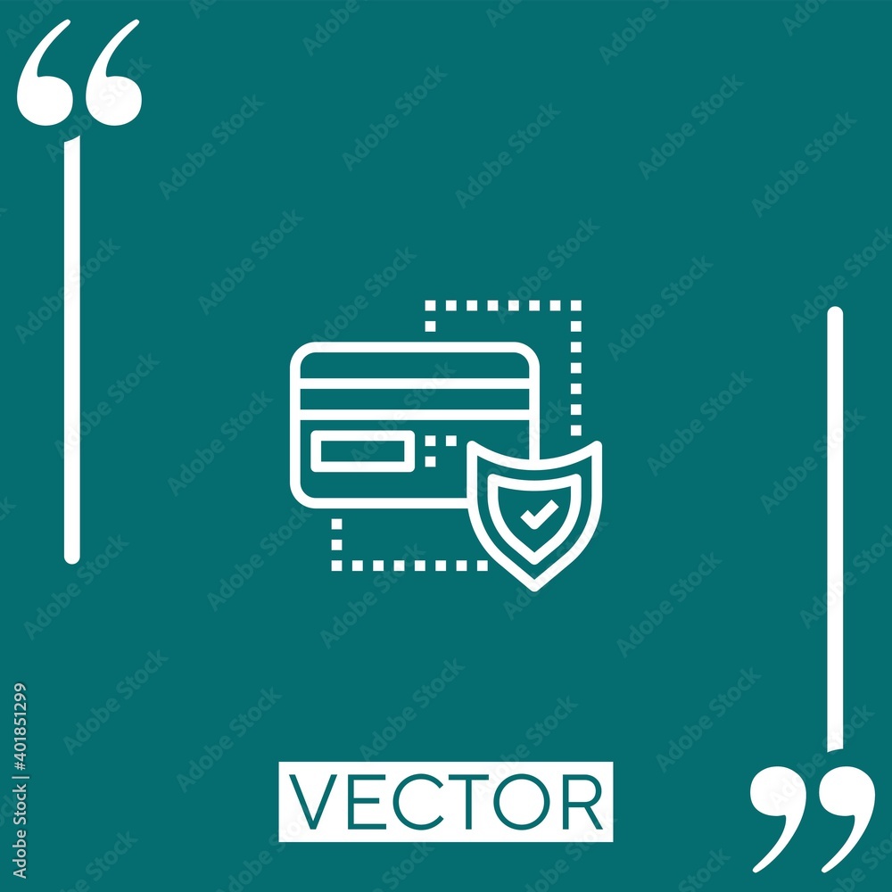 Poster credit card vector icon linear icon. editable stroked line