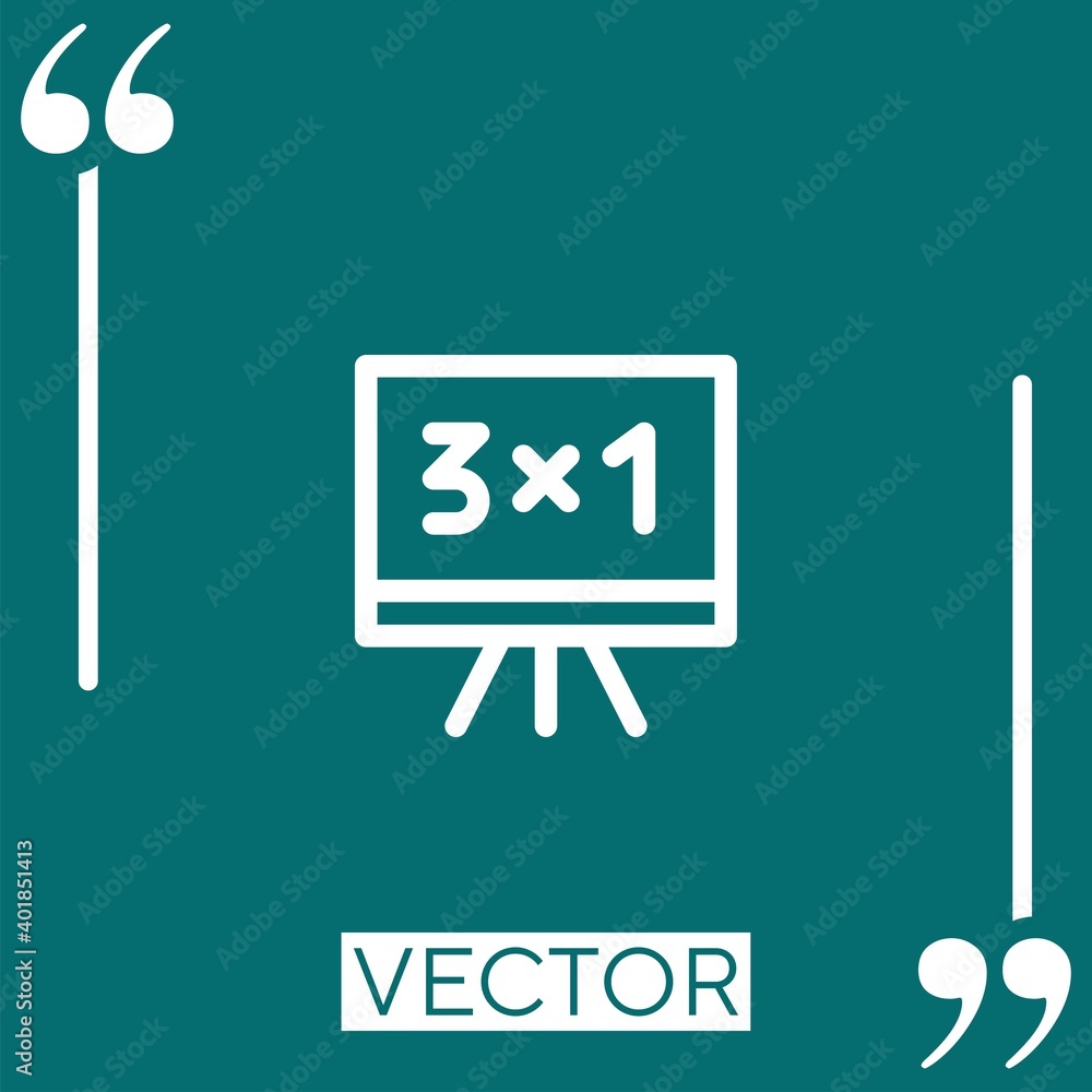 Poster math vector icon linear icon. editable stroked line