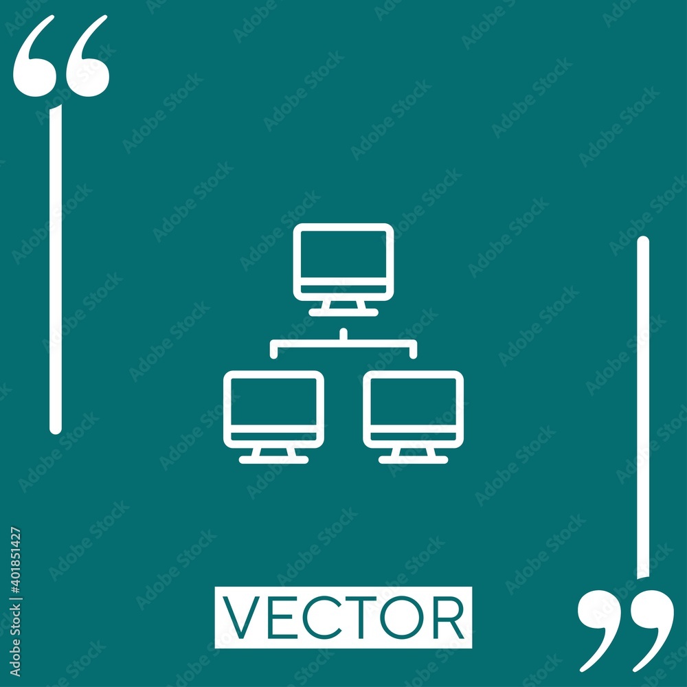 Poster network vector icon linear icon. editable stroked line
