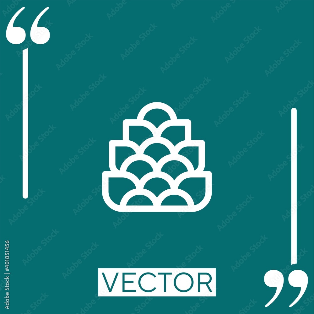 Aufkleber pine cone vector icon linear icon. editable stroked line