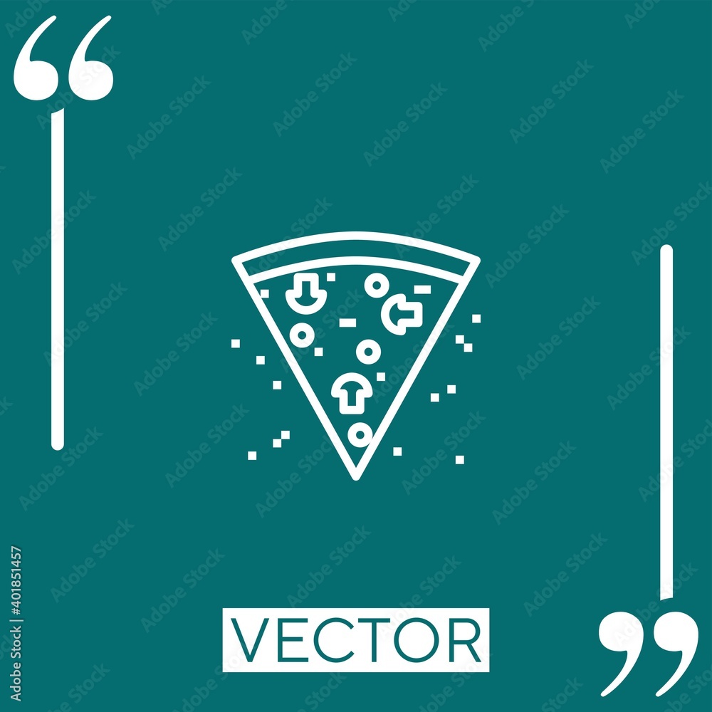 Poster pizza vector icon linear icon. editable stroked line