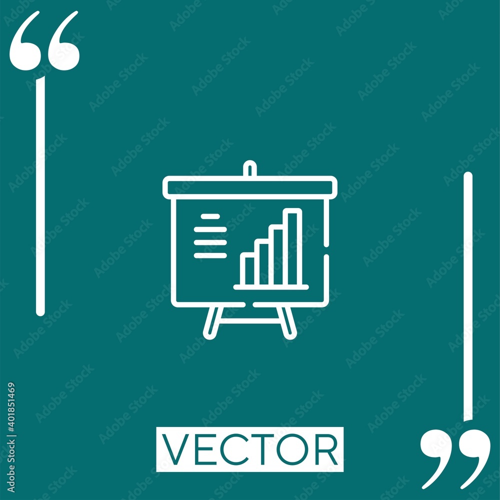Poster presentation linear icon. editable stroke line