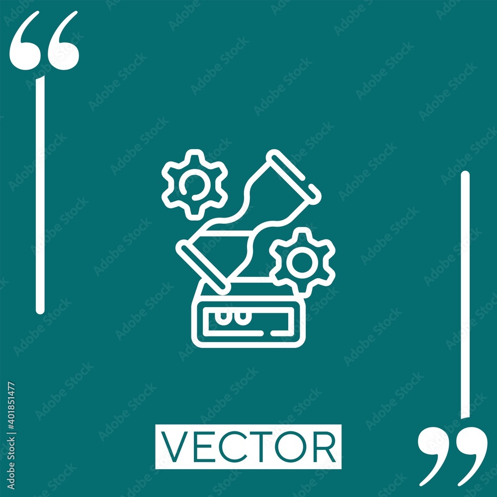 Poster processing vector icon linear icon. editable stroked line
