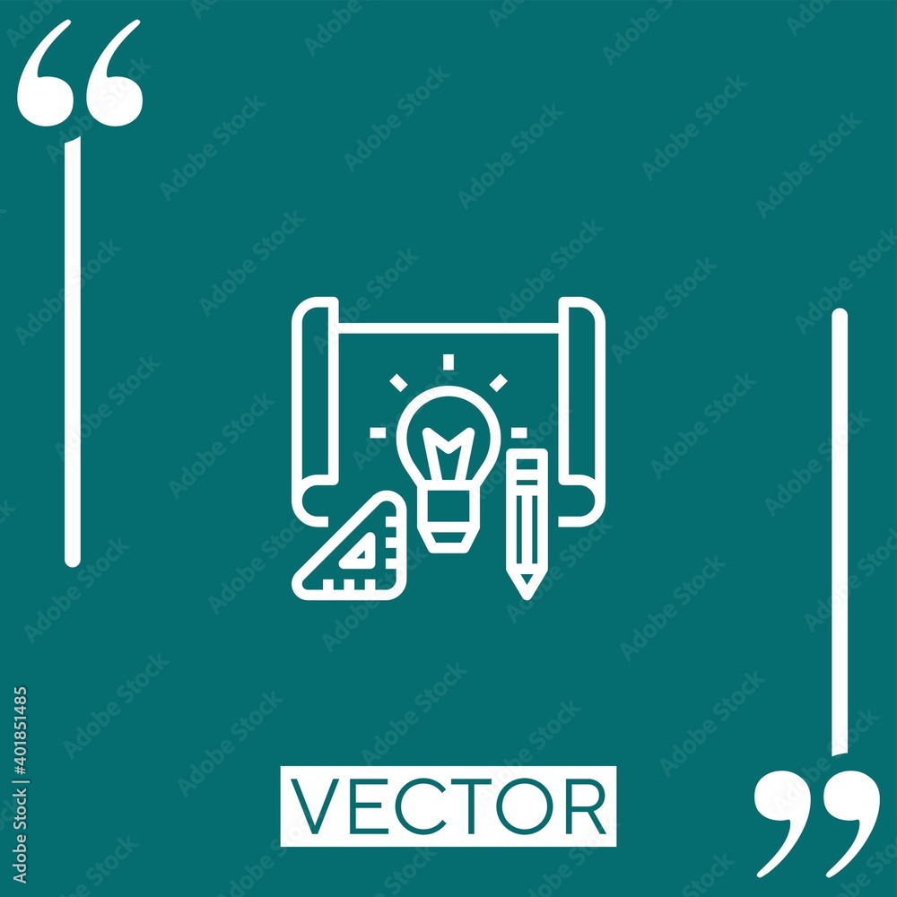 Poster project vector icon linear icon. editable stroked line