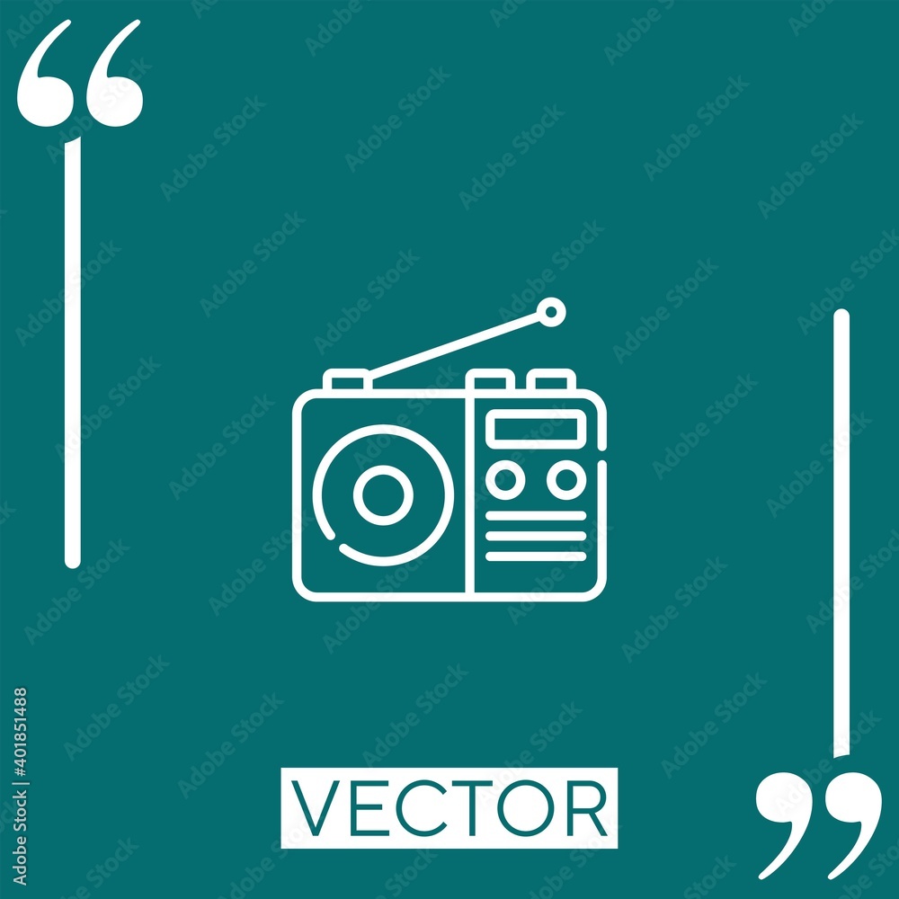 Poster radio vector icon linear icon. editable stroked line